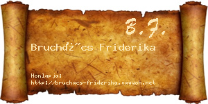 Bruchács Friderika névjegykártya